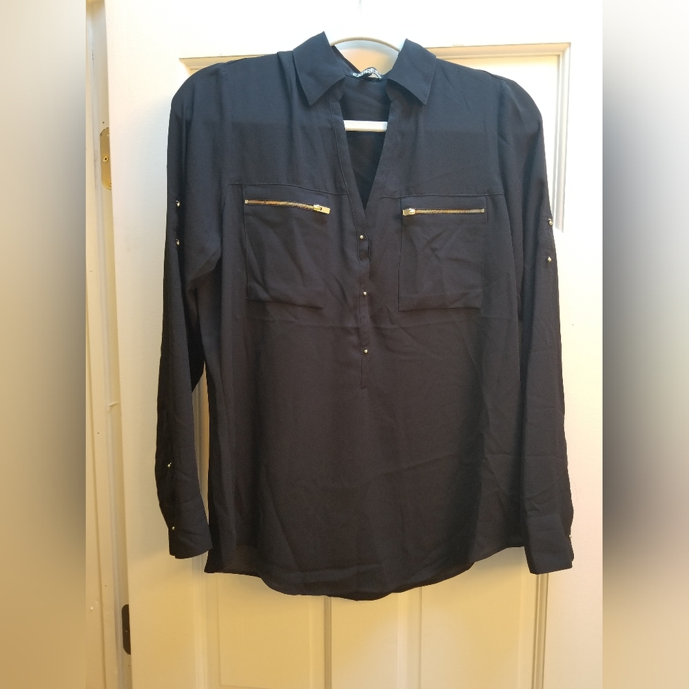 Express Portofino Blouse with Gold Accents